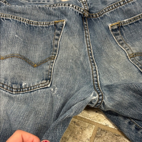 American Eagle Outfitters Men's Distressed Blue Jean Shorts - Picture 6 of 8